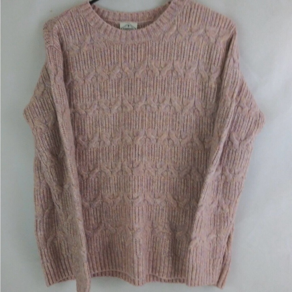 St. John's Bay Women's Pink Cable Knit Sweater Size S
